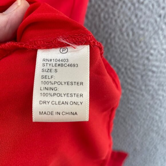 JOA Dress Womens Small Red Sheath Halter Cut Out Knee Length Side Slit Office* - Picture 6 of 10